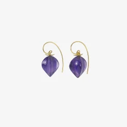 18k & amethyst chinese lantern earrings