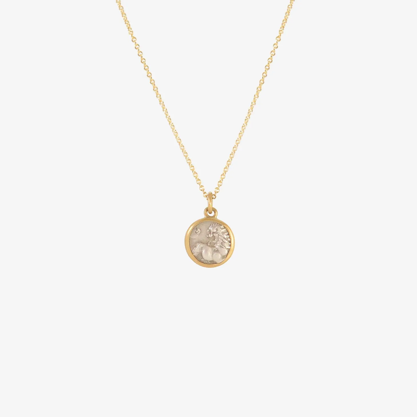 22k & ancient greek coin lion / incuse square pendant, 386-338 bc