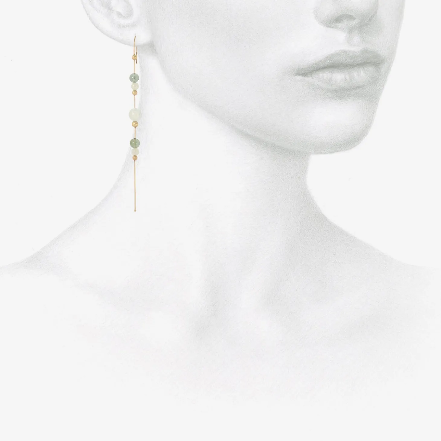 14k & aquamarine bead chain earrings with tourmaline