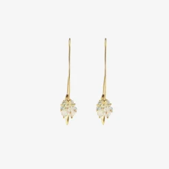 18k & aquamarine small hoop clusters