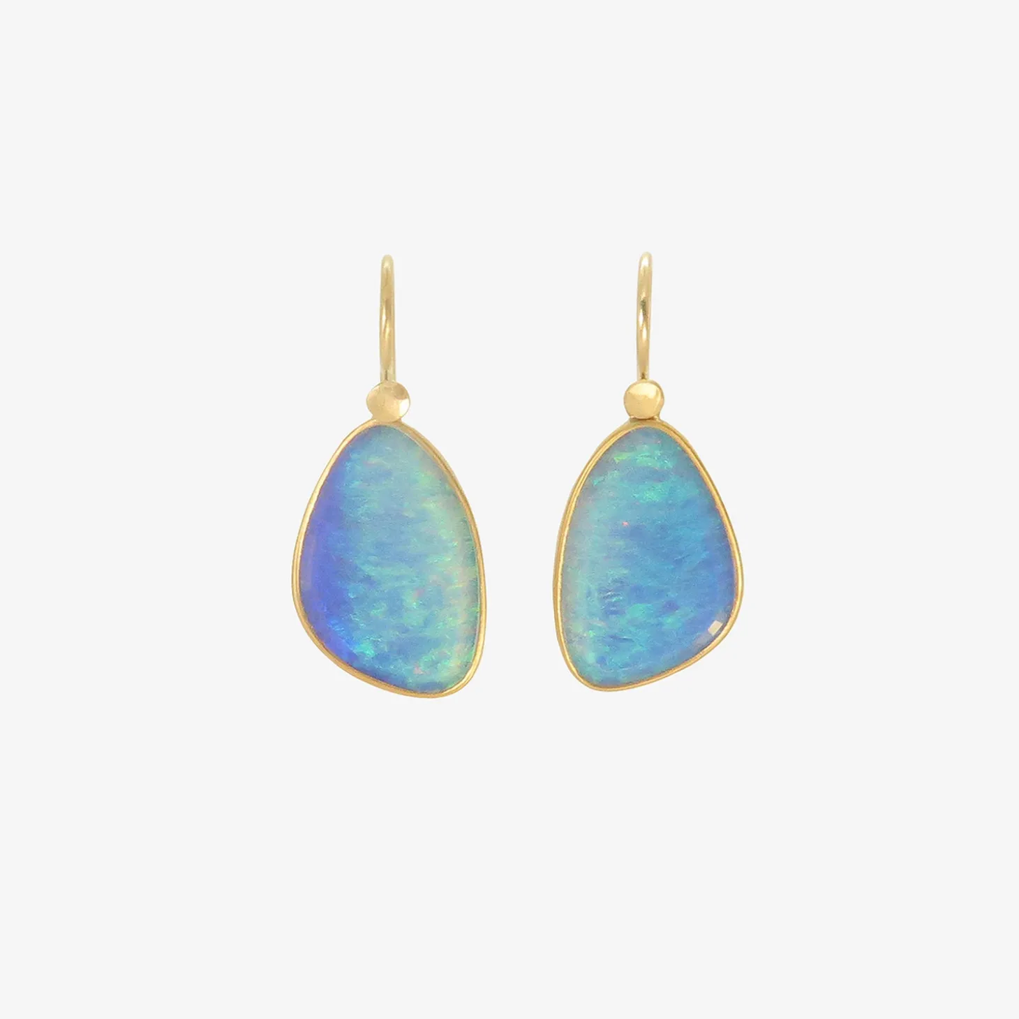 18k & australian opal wing earrings, 7.53ct