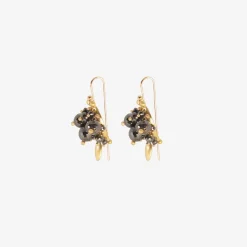 18k & black diamond bug clusters