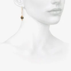 18k & black diamond small hoop cluster earrings