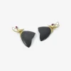 18k & black jade moth wings with ruby briolettes