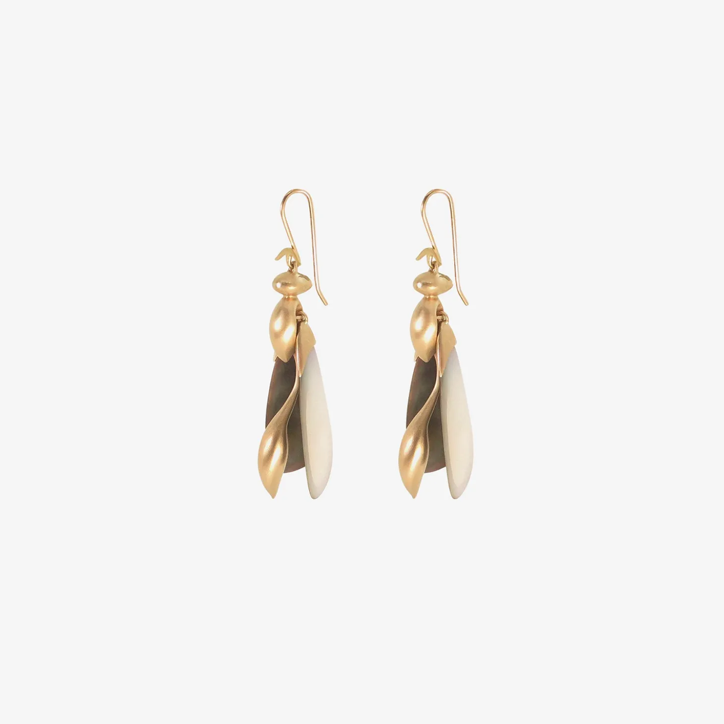 10k & black mother-of-pearl articulated wasps