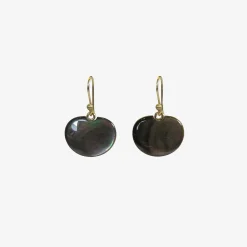 14k & black mother-of-pearl lily pads
