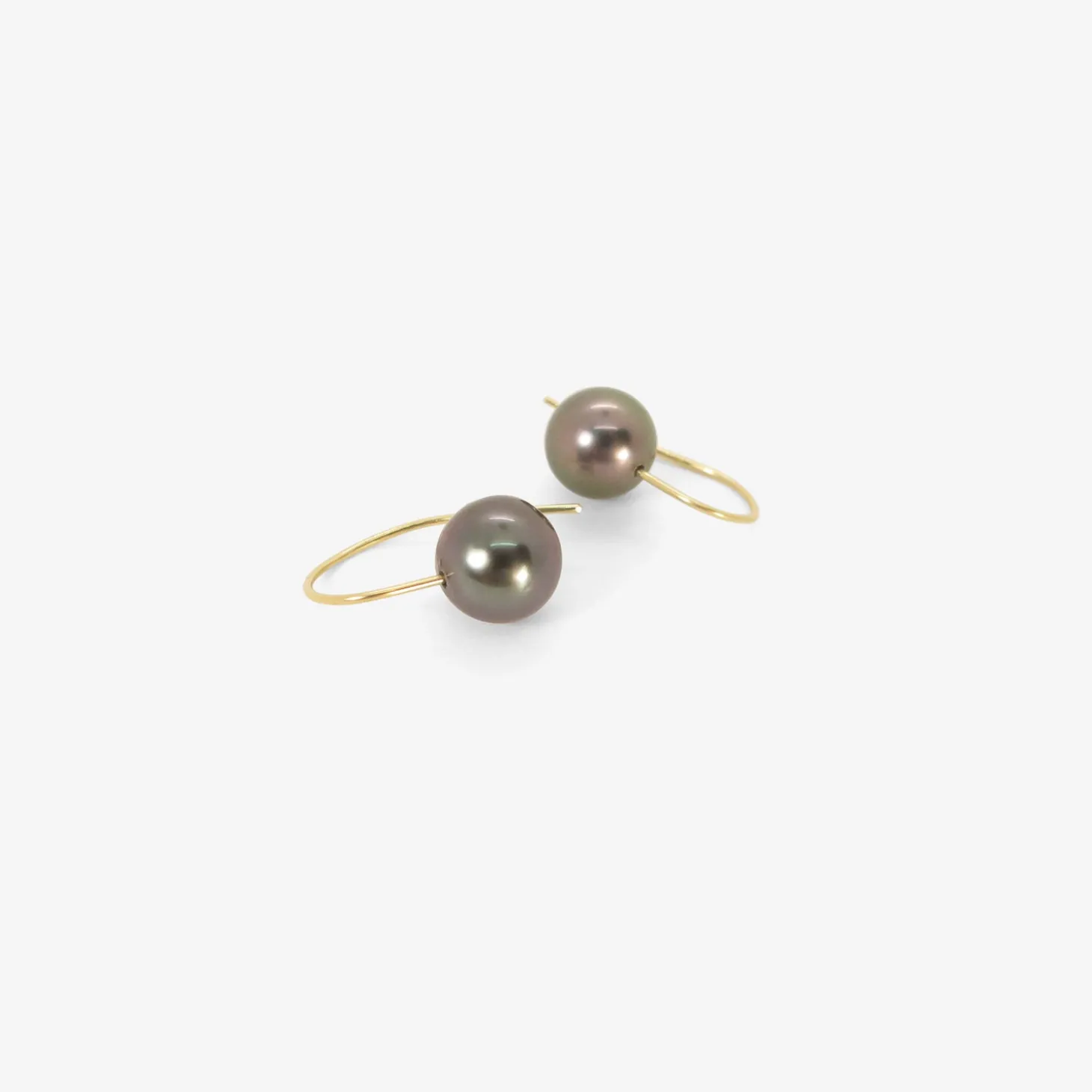 18k & black tahitian pearl drop earrings
