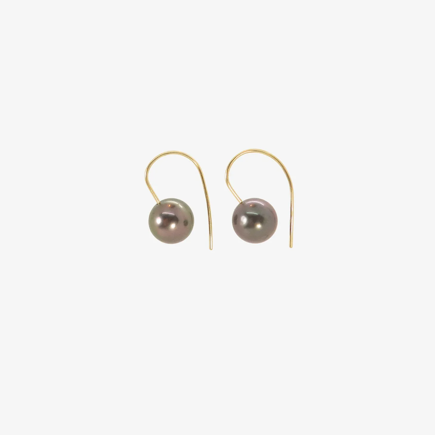 18k & black tahitian pearl drop earrings