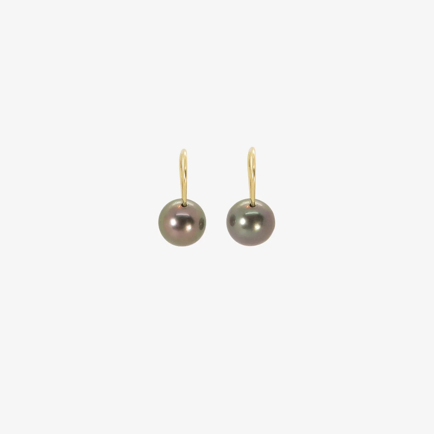 18k & black tahitian pearl drop earrings