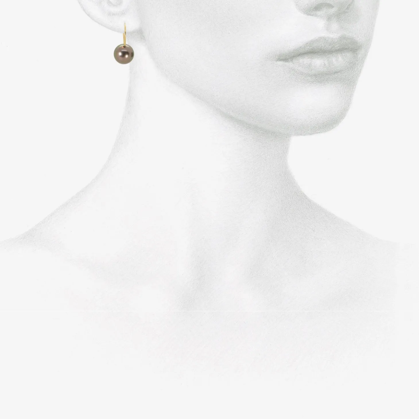 18k & black tahitian pearl drop earrings