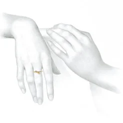 14k & blossom stacking ring with diamond