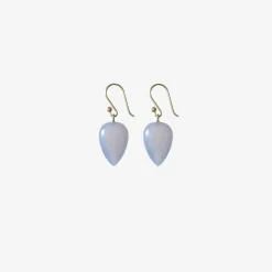 14k & blue chalcedony acorns