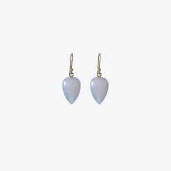 14k & blue chalcedony acorns
