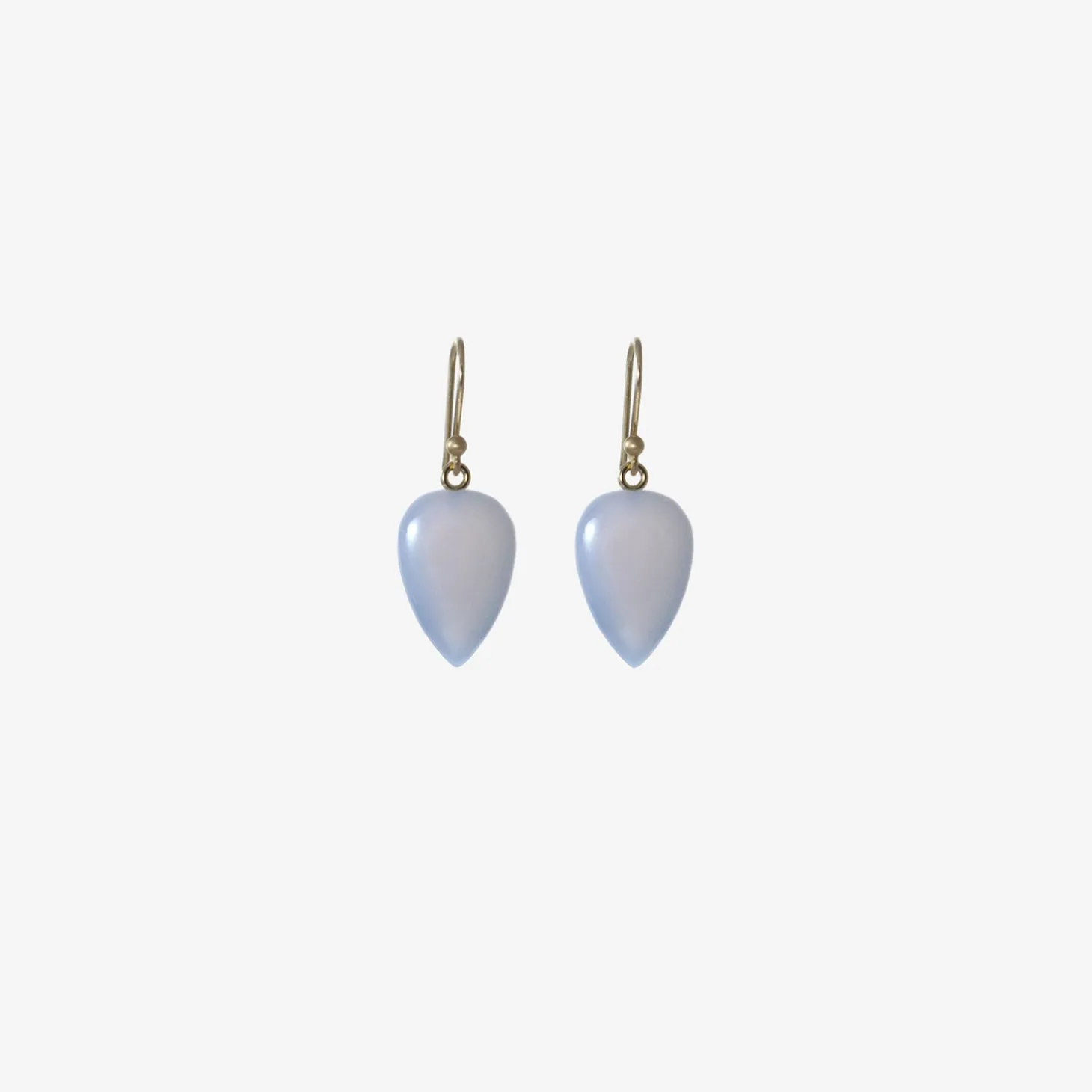 14k & blue chalcedony acorns
