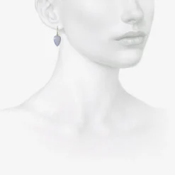 14k & blue chalcedony acorns
