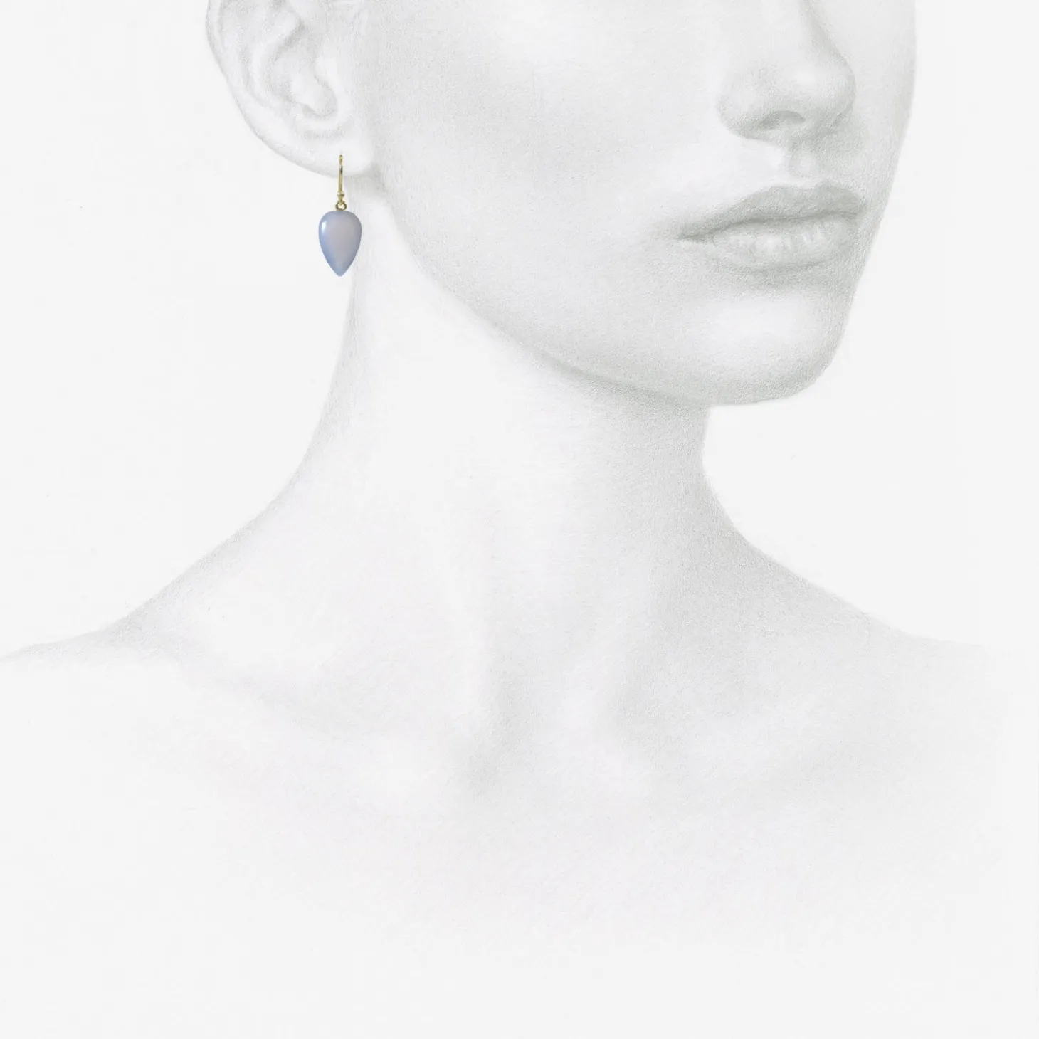 14k & blue chalcedony acorns