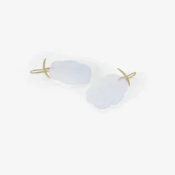 18k & blue chalcedony cloud earrings