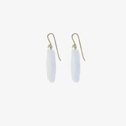 18k & blue chalcedony cloud earrings