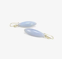 14k & blue chalcedony long berries
