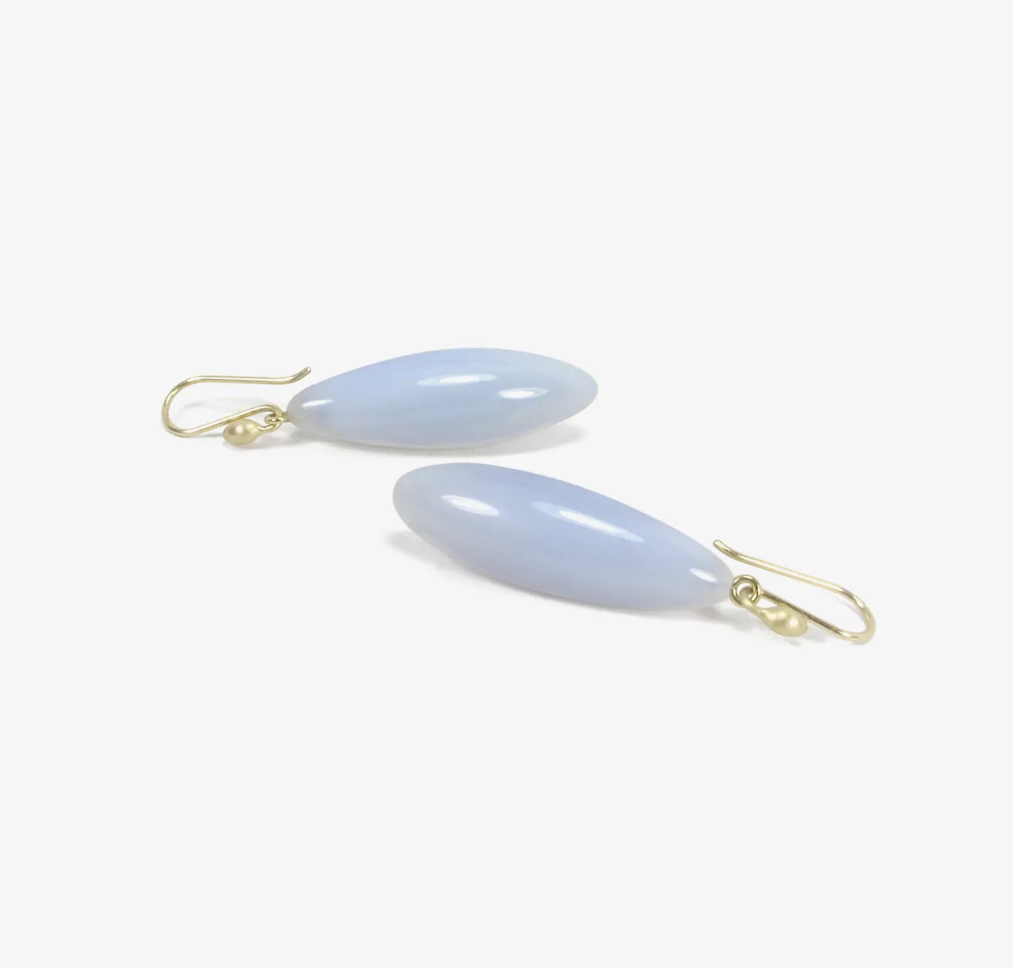 14k & blue chalcedony long berries