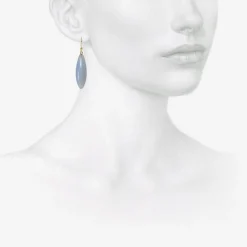 14k & blue chalcedony long berries