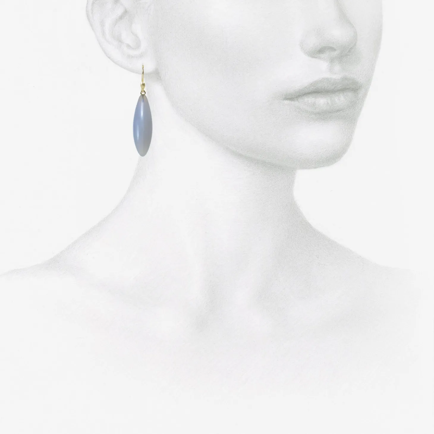 14k & blue chalcedony long berries