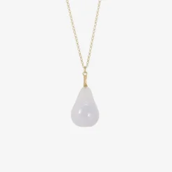 18k & blue chalcedony pear pendant