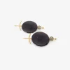 18k & blue goldstone night sky earrings with labradorite