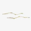 18k & blue sapphire long bud branch earrings