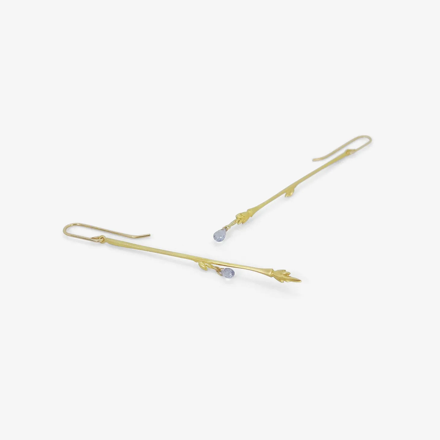 18k & blue sapphire medium branch earrings