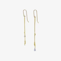 18k & blue sapphire medium branch earrings