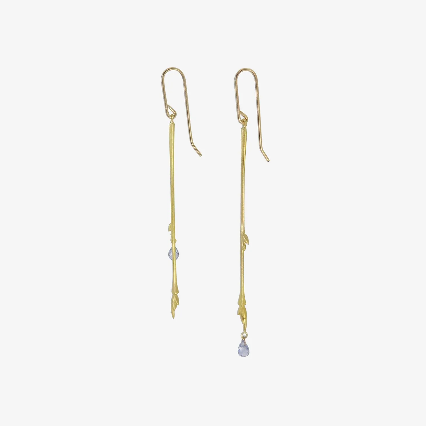 18k & blue sapphire medium branch earrings