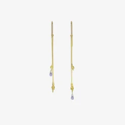 18k & blue sapphire medium branch earrings