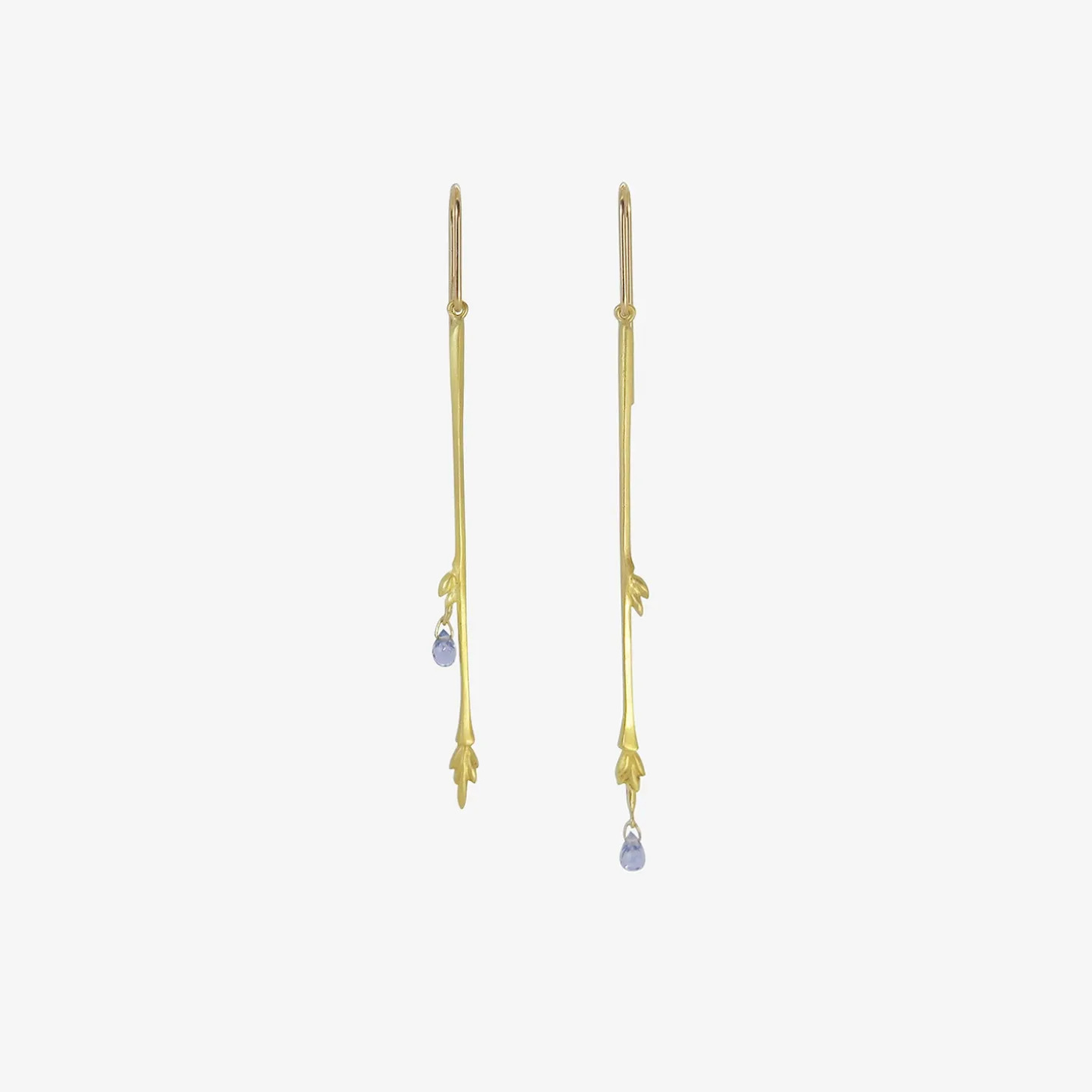 18k & blue sapphire medium branch earrings