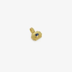 22k & blue sapphire small ode pendant