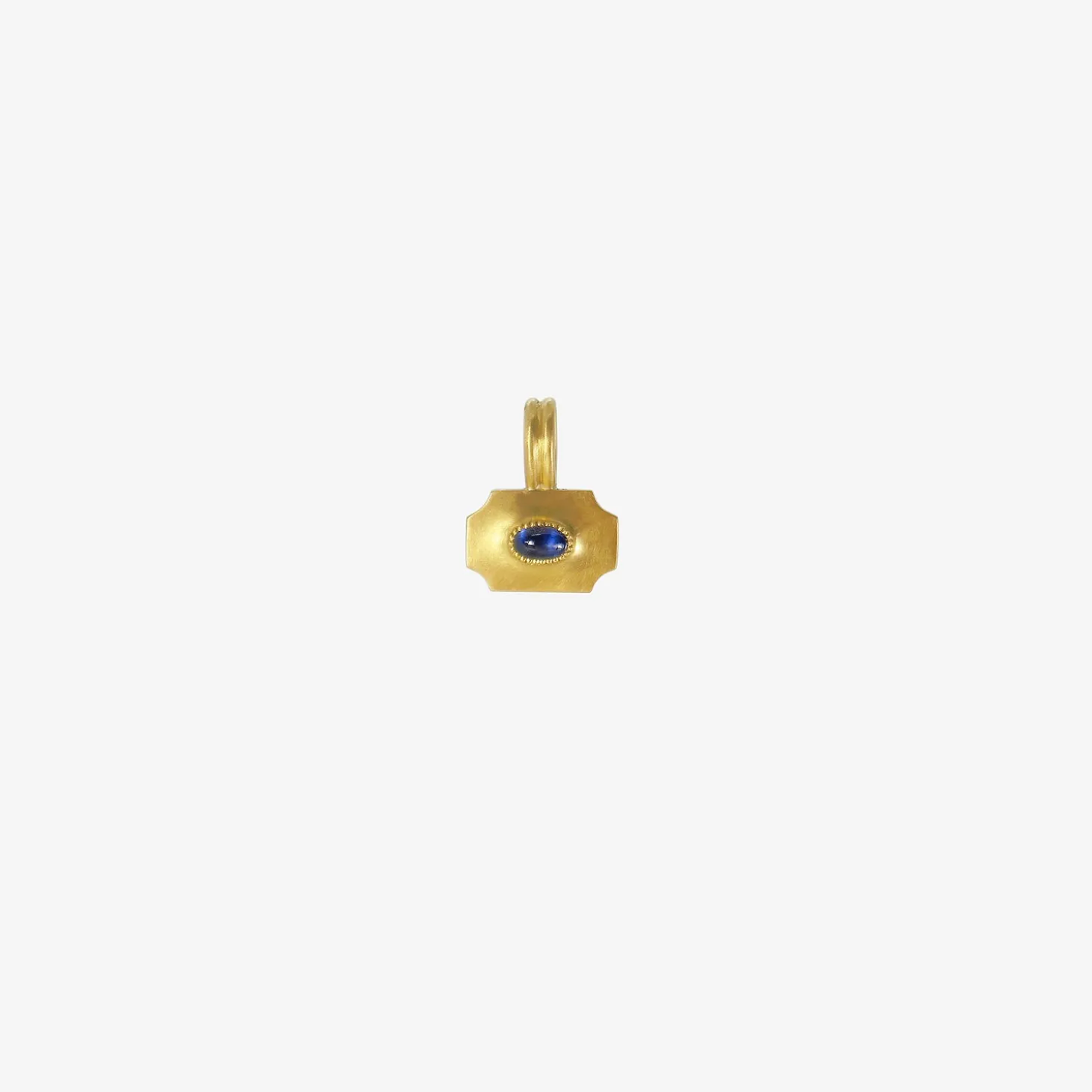 22k & blue sapphire small ode pendant
