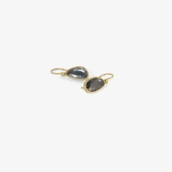 18k & blue spinel sequin pebble earrings, 2.9ct
