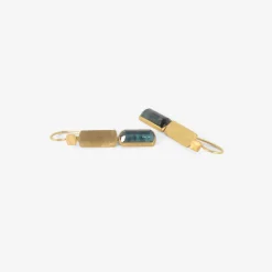 22k & blue tourmaline klimt double drop earrings, 5.55ct