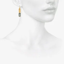 22k & blue tourmaline klimt double drop earrings, 5.55ct