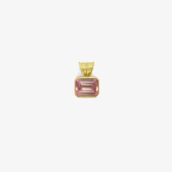22k & blush tourmaline baby block pendant