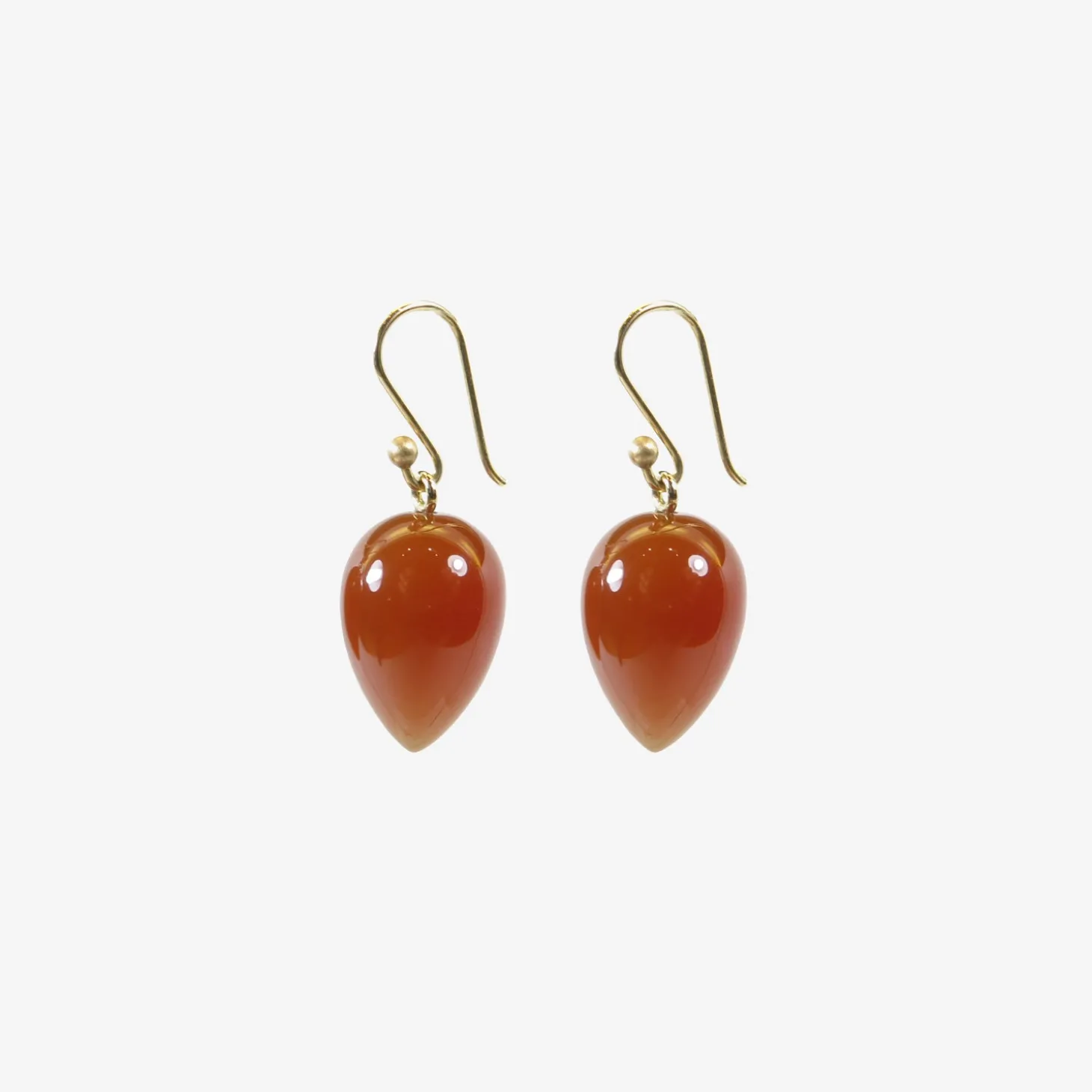 14k & carnelian acorns