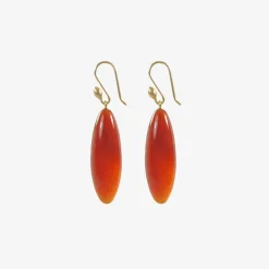 14k & carnelian long berries