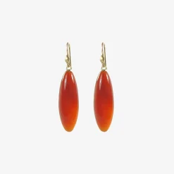 14k & carnelian long berries