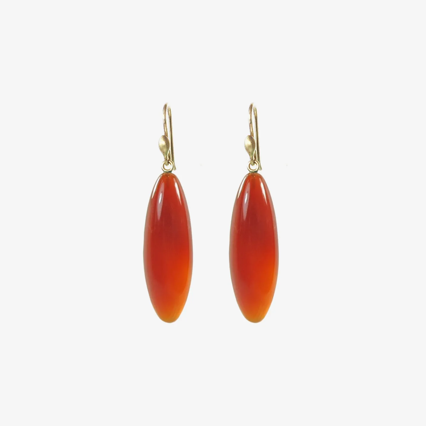 14k & carnelian long berries