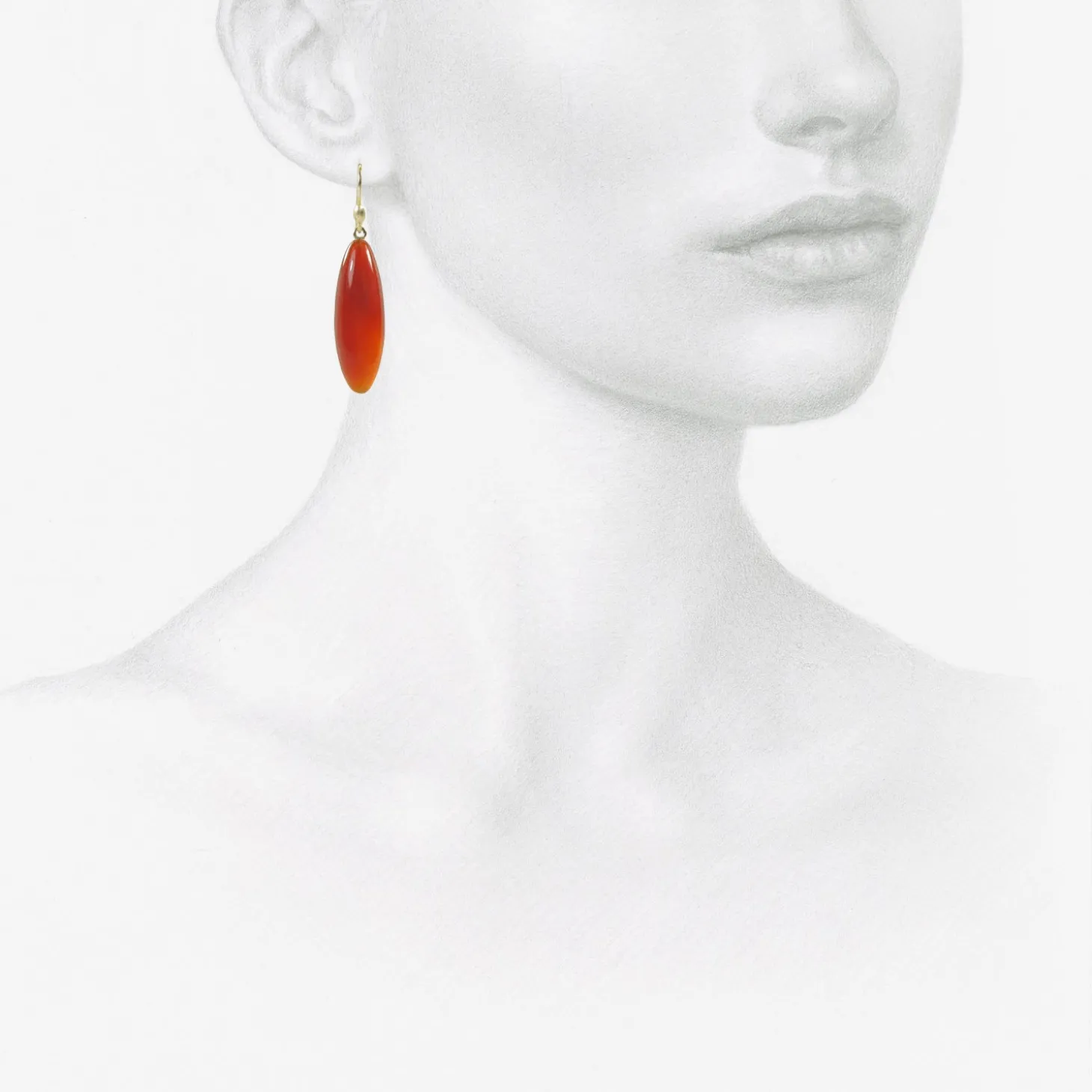 14k & carnelian long berries