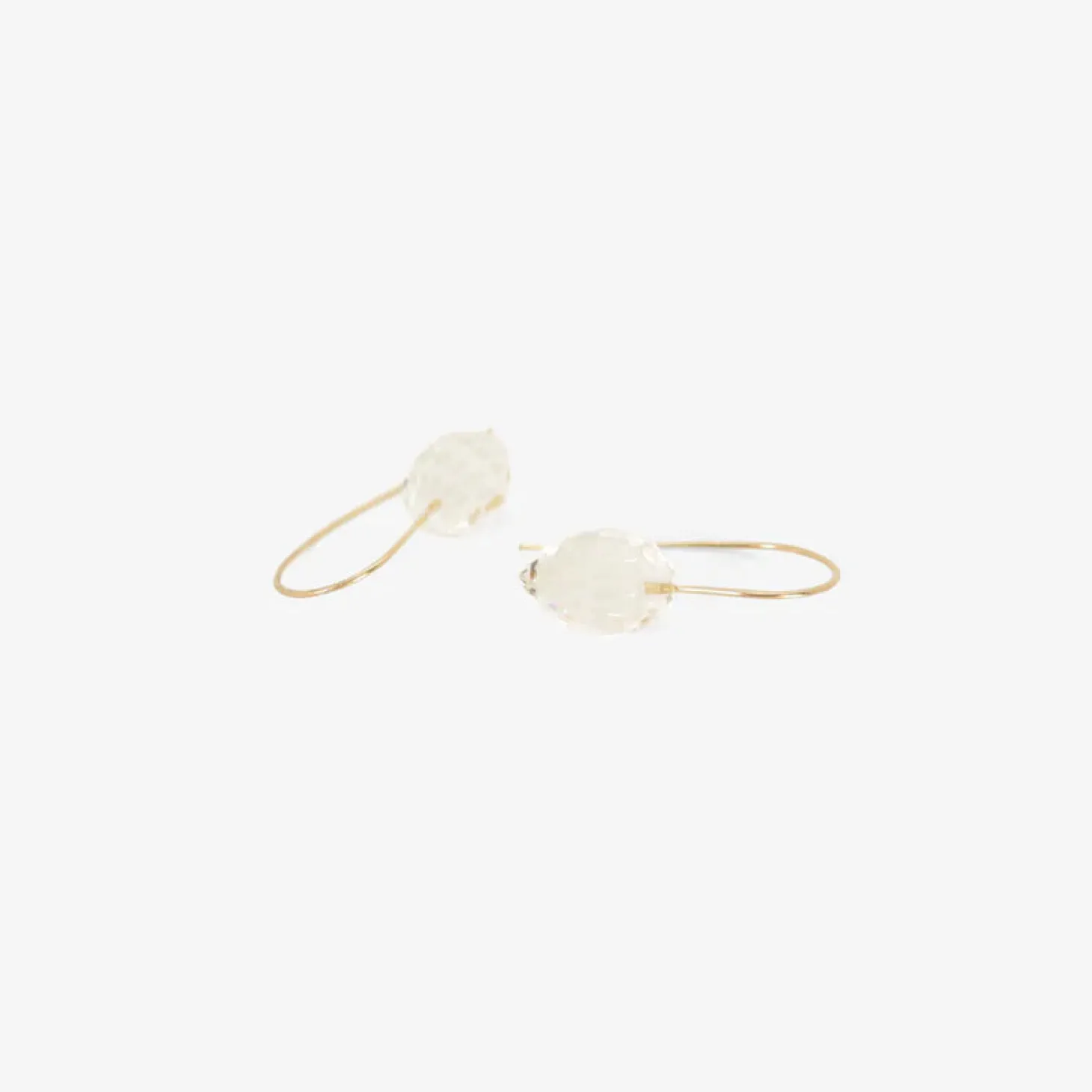 18k & carved rock crystal drop earrings