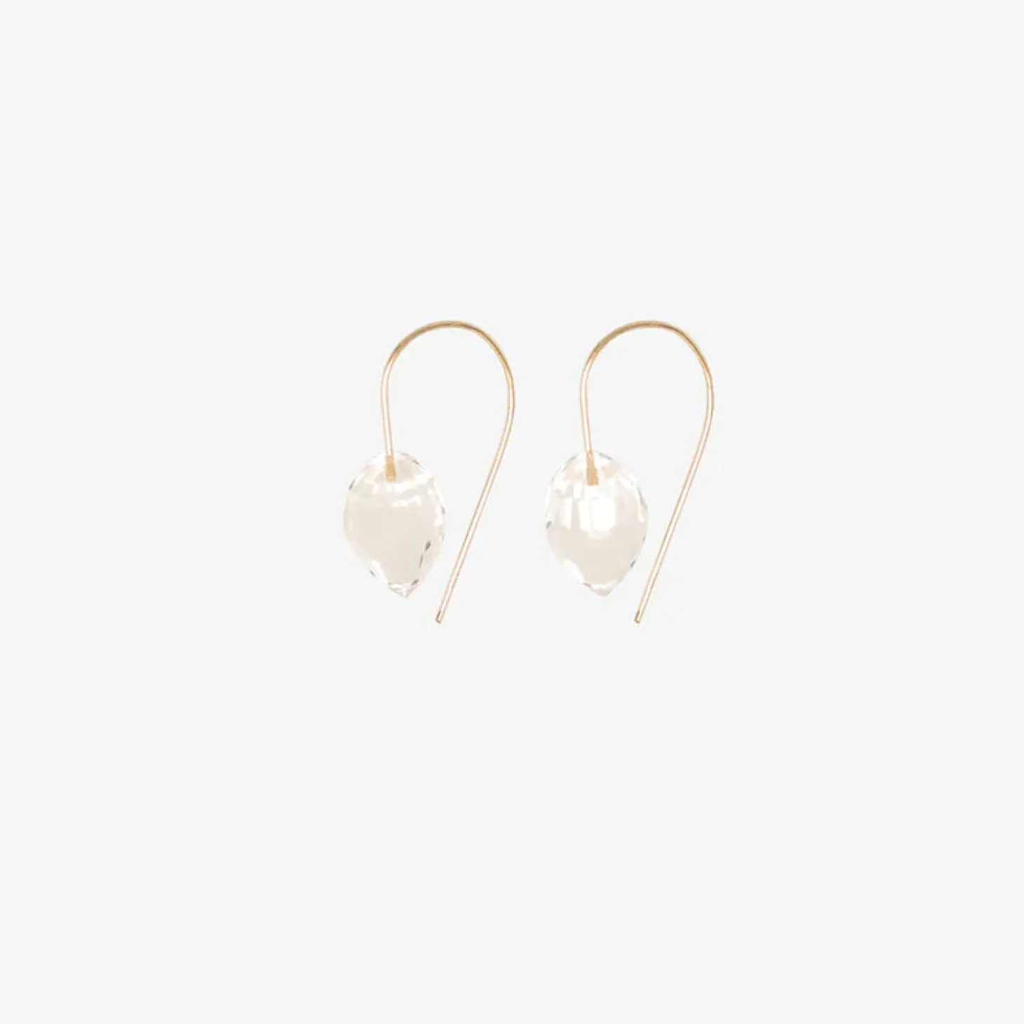 18k & carved rock crystal drop earrings