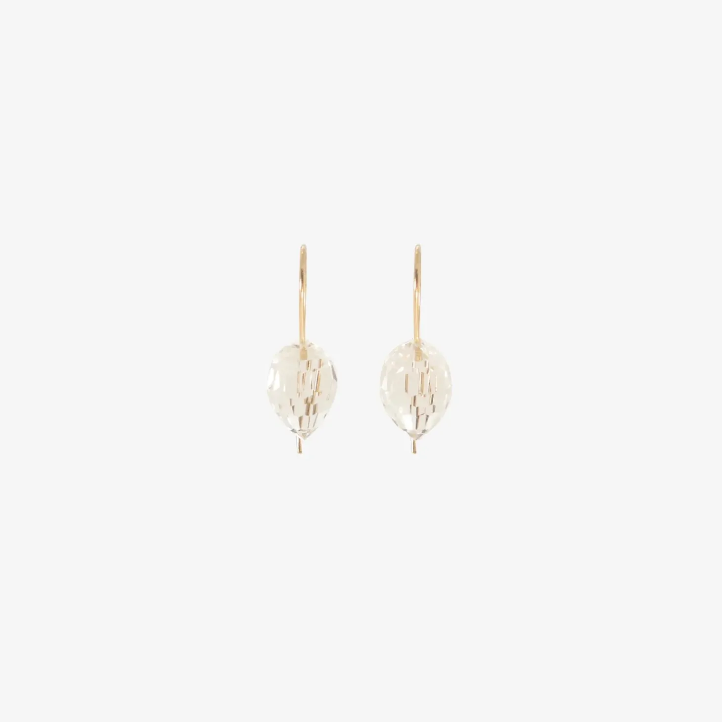 18k & carved rock crystal drop earrings
