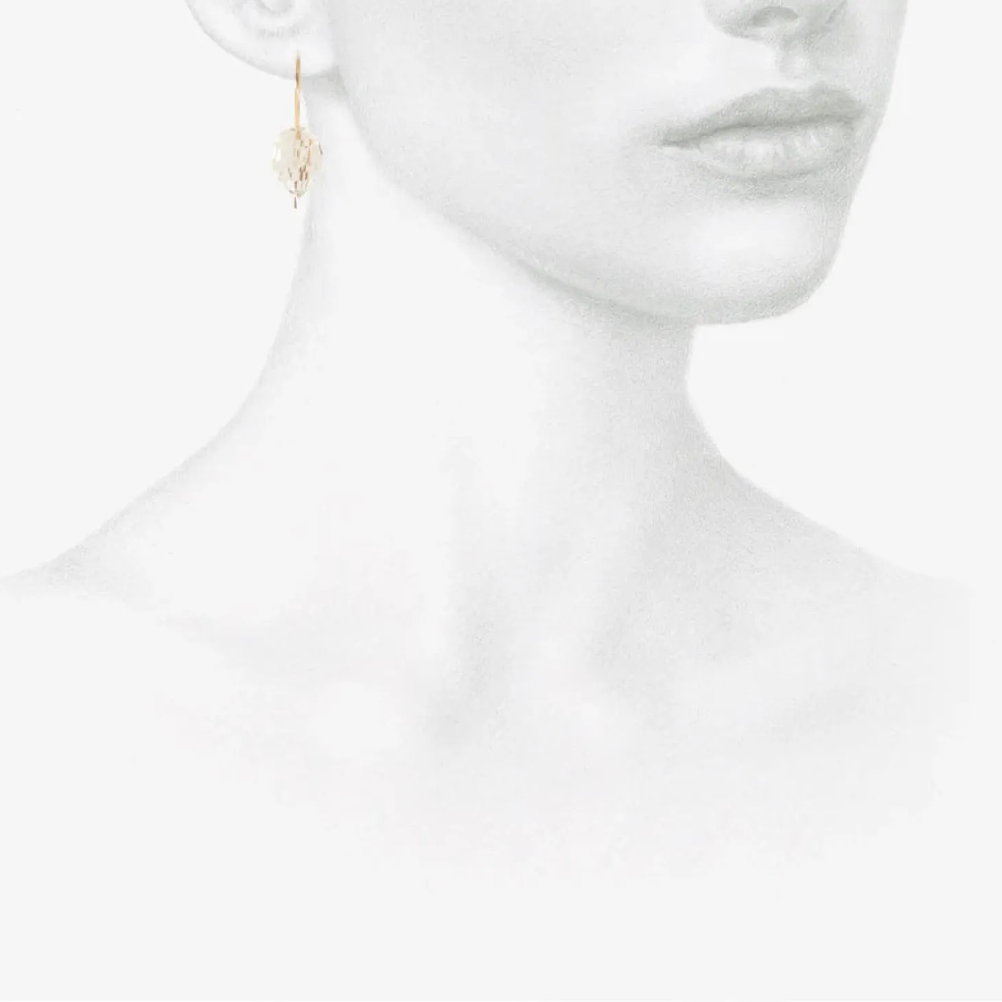 18k & carved rock crystal drop earrings