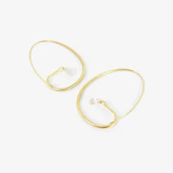 18k & champagne diamond large snake hoops with moonstone drops